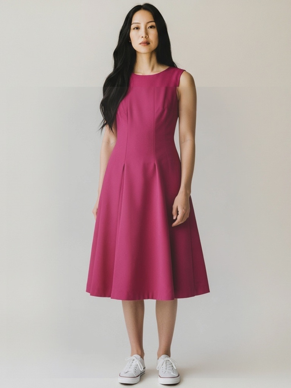 Liz Claiborne Vibrant Pink A-Line Midi Skirt